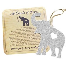 Friendship Elephant Ornament, Wooden Christmas Ornaments with Story, Silver