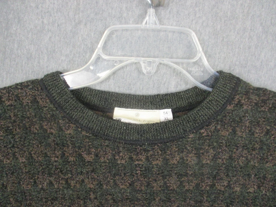 Ermenegildo Zegna Sweater Mens XL Green Brown Crewneck Made in Italy Wool Blend - Image 2 of 4