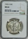 1945-D Silver Walking Liberty Half Dollar – NGC MS64 – Free US Shipping