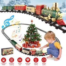 Steam Train Track Toy Set With Sound & Lights Electric Train Set Christmas Gift