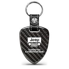 Jeep Grand Cherokee Real Black Carbon Fiber Large Shield-style Key Chain