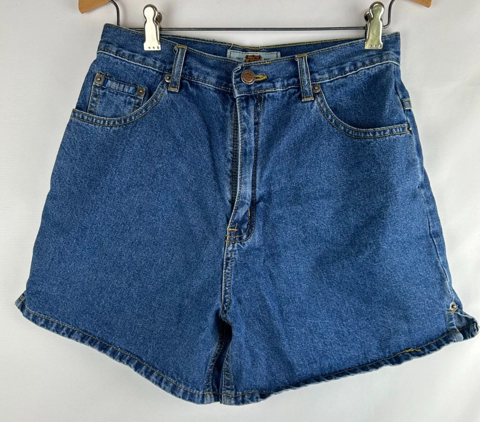 Pantalones cortos de mezclilla Route 66 para mujer tiro alto azul lavado medio niñas talla 16 Foto 2 de 4
