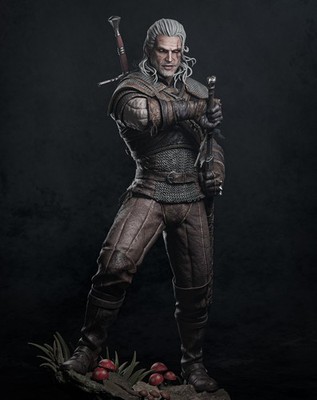Geralt The Witcher unbemalter Modellbausatz - 3D gedruckte Resin Figur - Maßstab 1:9