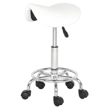 Multi-Purpose Hydraulic Adjustable Saddle Rolling Swivel Stool Chair with Wheels