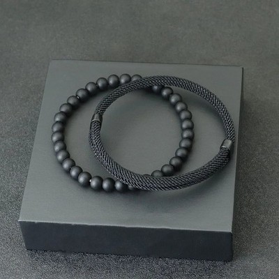 2pcs Men's Red String Bracelet Set Adjustable Lucky Rope Bracelets Gift for Him