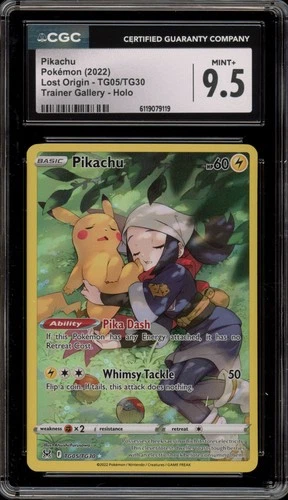 Pokemon Pikachu Lost Origin Trainer Gallery Full Art #TG05 CGC 9.5