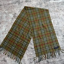 Burberrys  Of London 100 Cashmere Nova Check Scarf 54  x12  Vintage 80s England
