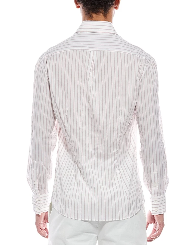 CAMISA BRUNELLO CUCINELLI HOMBRE 100% ALGODÓN RAYAS MANGA LARGA MM6361718_C035 NUEVA CON ETIQUETAS Foto 2 de 2