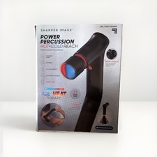 Sharper Image Power Percussion Hot Cold Reach Cordless Massage Gun Heat Setting