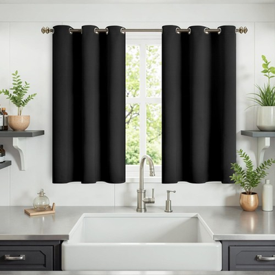 #ad #ad Short Blackout Curtains 40 Inch Length Black Kitchen Window Drapes with $17.96