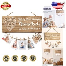 Rustic Grandma Photo Frame - Christmas Birthday Gift for Nana, Grandkids Pict...