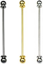 3PCS Men's Brass Ball Collar Tie Pins, Classic Shirt Collar Bar Tie Clips, for L