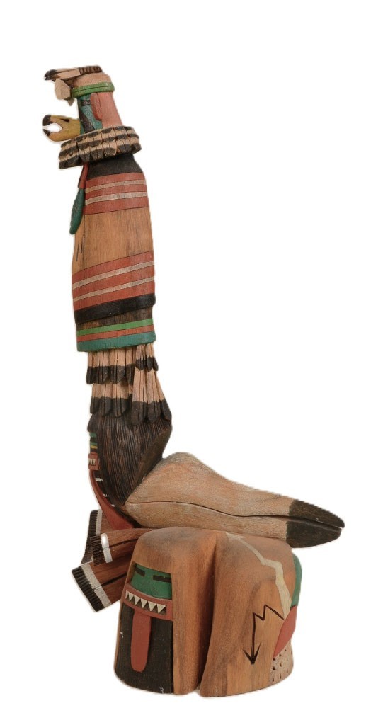 Hopi Kachina Eagle and Long Hair Whippers By Ted Frances JR