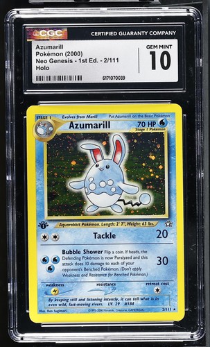 Azumarill (1st Edition) graded CGC 10 for sale on eBay