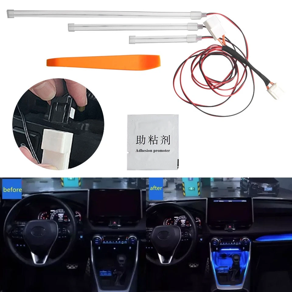 Luz ambiente interior luz ambiente para tablero de instrumentos de coche Toyota RAV4 2019-2024 Foto 2 de 4