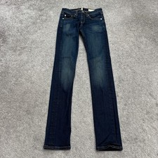 Rag Bone High Rise Skinny Denim Jeans Womens 25 Blue Dark Wash Chaucer Casual