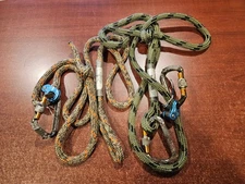 Tethrd Tree Tether Rope and Lineman Belt With 2 Ropeman 1 Ascender 3 Carabiners