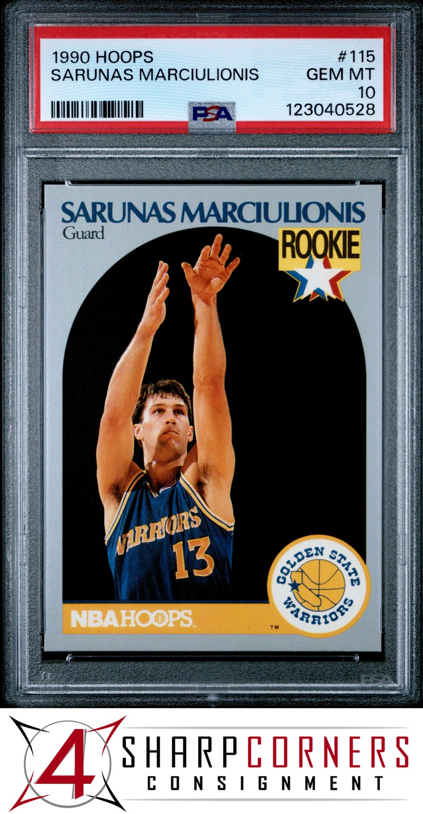1990 HOOPS #115 SARUNAS MARCIULIONIS RC HOF PSA 10