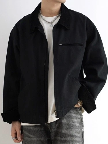 Retro-style Fashionable Versatile Mens Lapel Jacket - product listing photo