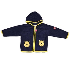 Giacca vintage Disney bambino Winnie the Pooh 24 mesi pile blu full zip con cappuccio