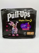 Huggies Pull Ups Nighttime Girls 3T-4T Potty Training 32-40lbs 27 Count Qty-3