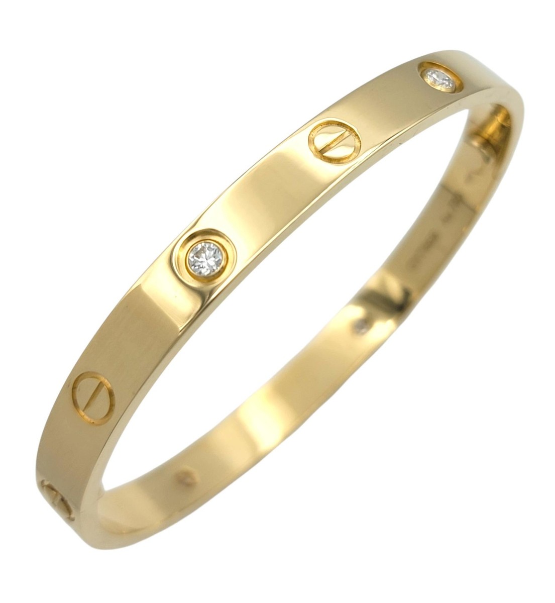 Cartier シンプルブレスレット 750ゴールド950プラチナ Cartier Four Diamond Love Bangle Bracelet 18 Karat Yellow Gold