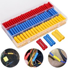 200 pcs Cold Press Wire Connectors Electrical Straight Butt Crimp Terminals Kit