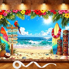 7x5FT Summer Hawaiian Beach Backdrop Tropical Ocean 7x5FT,