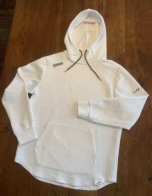 #ad #ad Legends Hawthorne Tech Hoodie Mens L Cream Performance Religious Logo Scripture $49.99