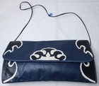 Carlos Falchi Women's Envelope Clutch Shoulder Bag NC3 Navy Blue One Size