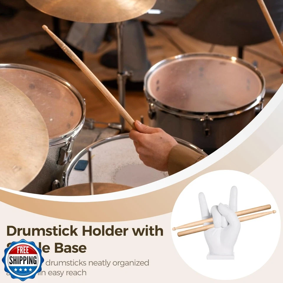 Rock Hand Drumstick Display Holder, Fun Gesture Shaped Drumstick Display Stan - Image 3 of 4