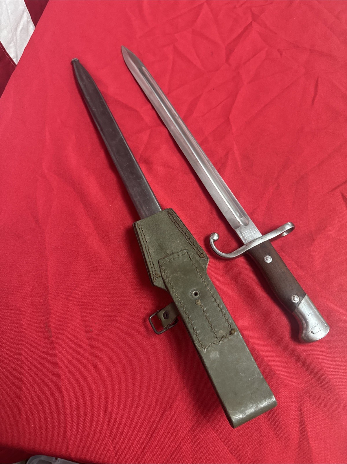 Pre-WW1 Argentine Army M1909 Mauser Sword Bayonet & Steel Scabbard MATCHING A948