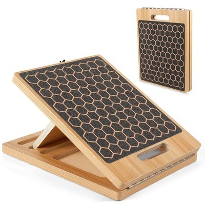 Slant Board,Portable Wooden Incline Board for Calf Stretching,Velour Board,Ad...