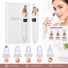 Electric Blackhead Remover Pore Vacuum Face Cleaner Pimple Removal with 5 Heads