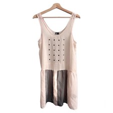 Sparkle & Fade SMALL Pink Studded Embellished Blouse Top Slip Urban Outfitters