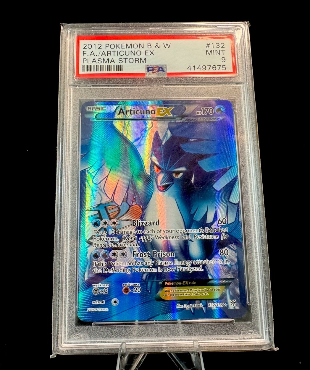 Articuno EX Team Plasma 132 Full Art Holo PSA 9 Pokemon Plasma Storm 2012