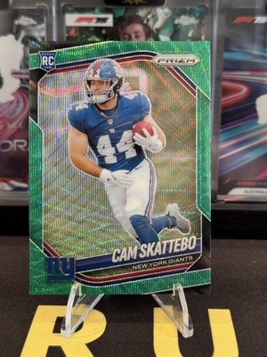 2025 Panini Prizm #363 Cam Skattebo Green Wave Prizm RC New York