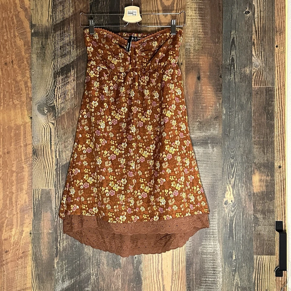 Платье женское O'Neill Junior без бретелек медное с цветами размер средний - Изображение 4 из 4