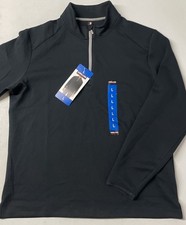 Kirkland Signature Men's 1/2 Zip Pullover Sweatshirt Stretch Wicking BLACK LARGE