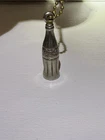 Vintage Coca-Cola Coke Bottle Brass Metal Keychain Ball Chain Advertising