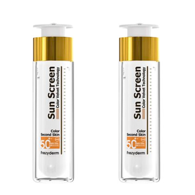 2x FREZYDERM Velvet Color SPF50+ Sunscreen 50ml - Tinted Matte Foundation Finish