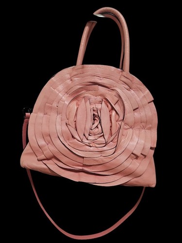Valentino Garavani Pink Leather Rose Handbag Used From Japan