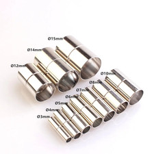 5Sets Tube Magnetic Clasps 3-15mm Cord End Cap Bracelet Necklace Connector Clasp
