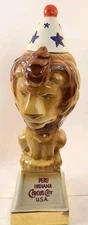 Old MR BOSTON Circus Liom Peru  INDIANA 1974 Whiskey Bottle Decanter (empty) 