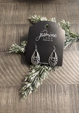 Jasmine Lane Silver Tone Dangle Earrings Pierced NEW