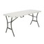 5 ft centerfold table white folding center plastic rectangle easy carry portable