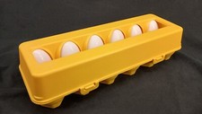 Vintage One Dozen Eggs w Carton Full Size - Learn To Match Toy