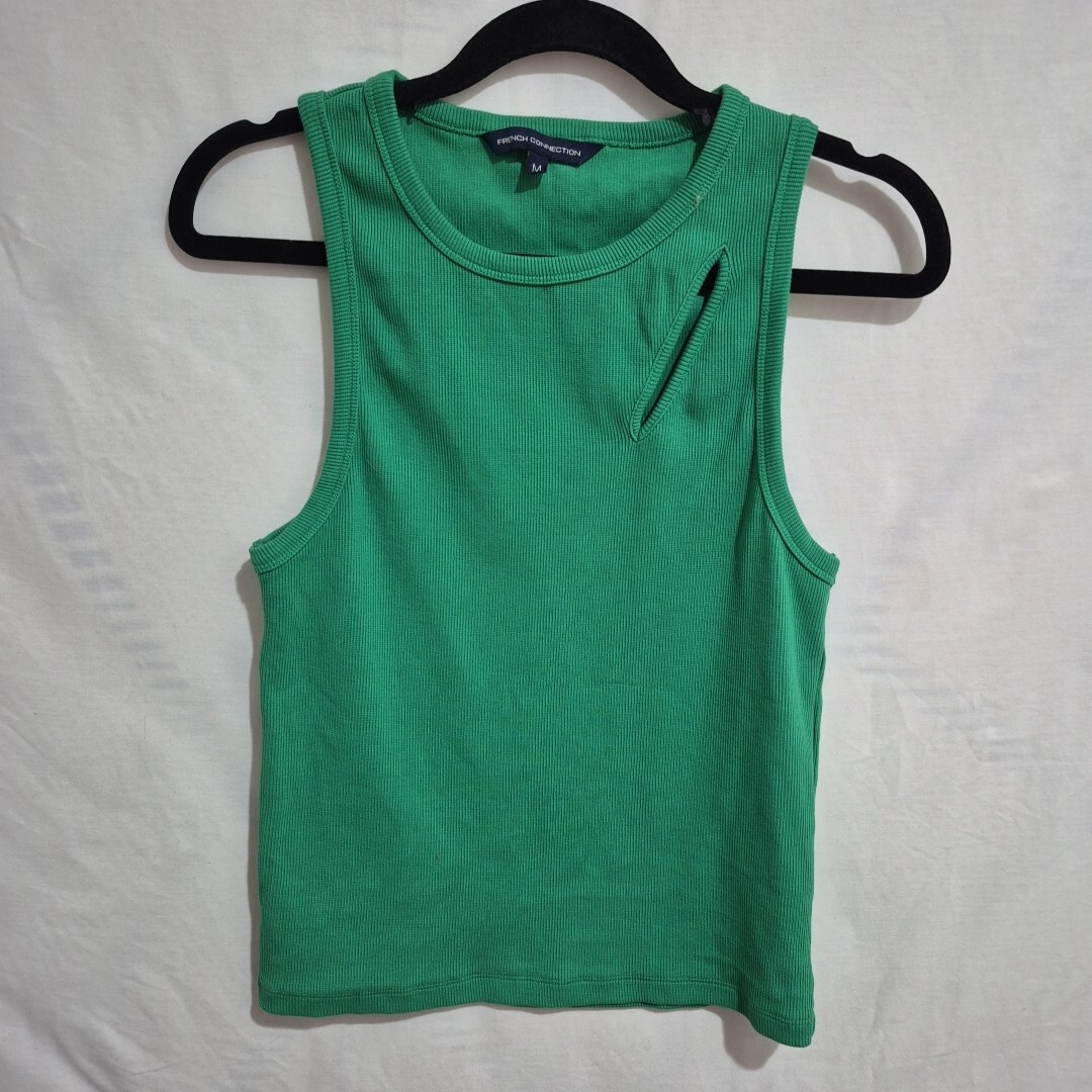 French Connection Apple Green Keyhole Tank Top Size M