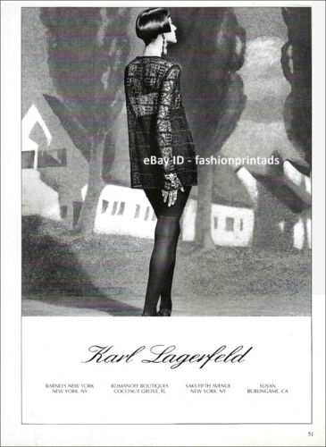 Vintage KARL LAGERFELD 1-Page PRINT AD Spring 1990 GISELE ZELAUY - 第 1/1 張圖片