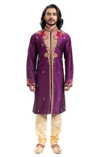itailorman Ethnic Men Indian Designer Purple Kurta Churidar for 2pc